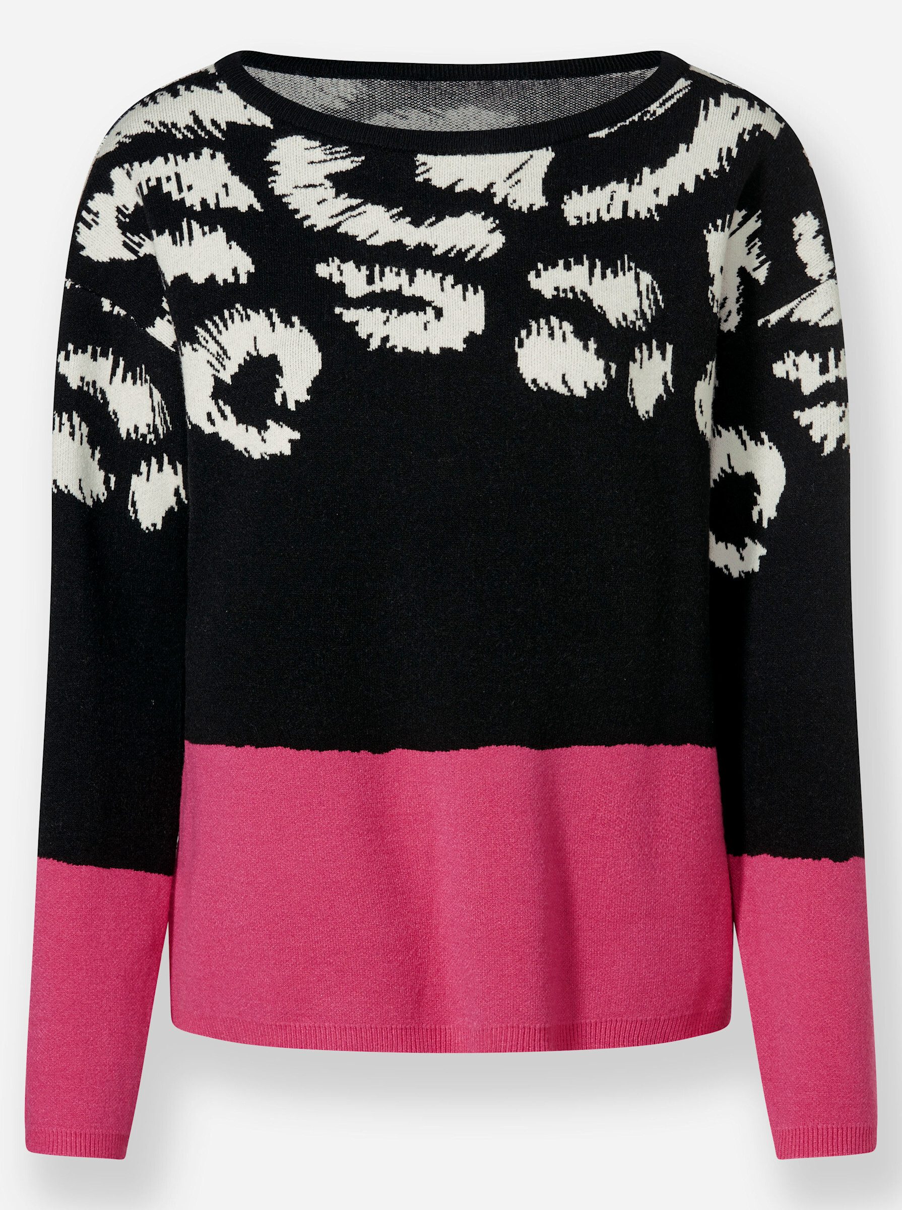 Strickpullover Jacquard-Pullover Langarm