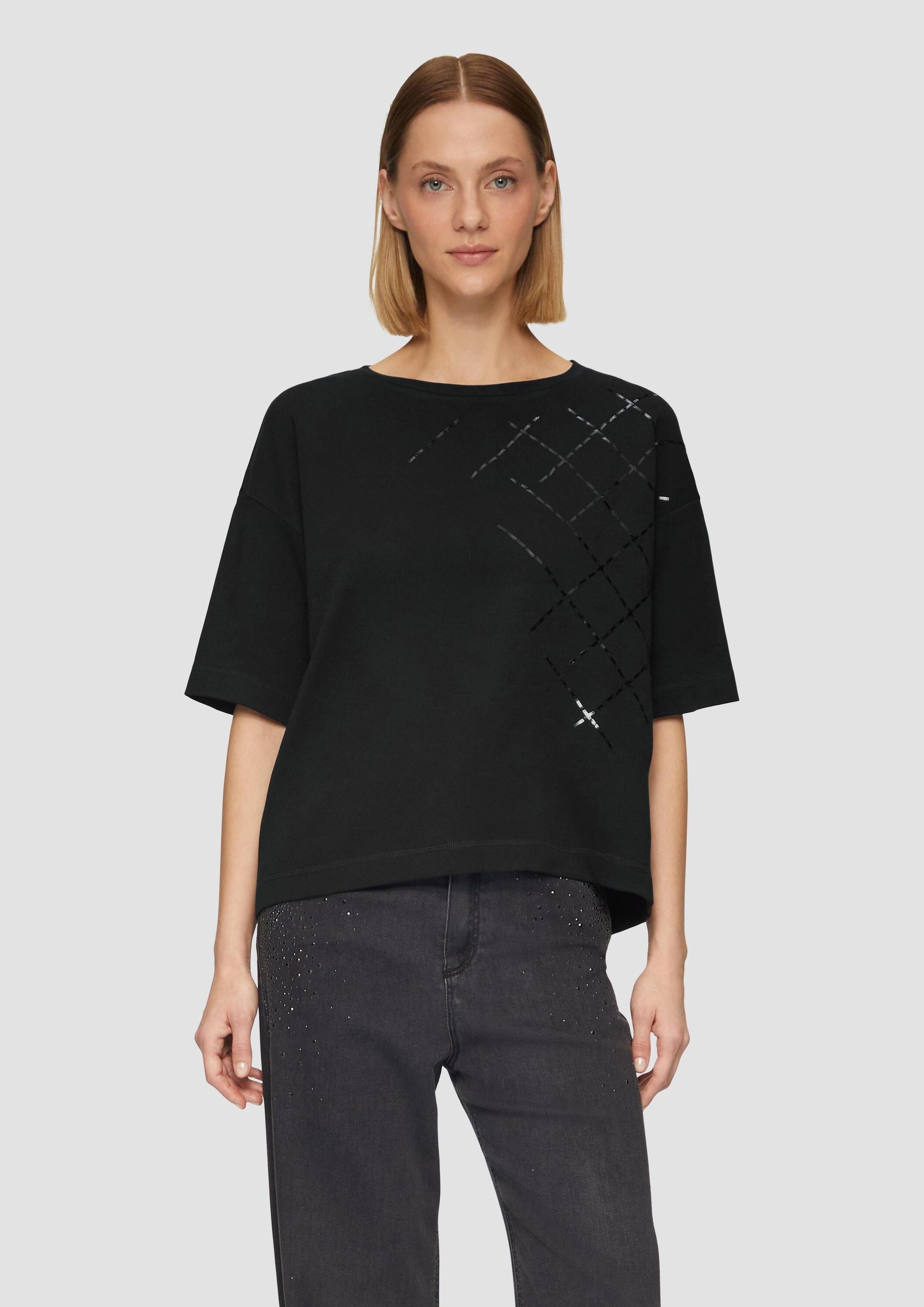 s.Oliver Kurzarmshirt T-Shirt T-Shirt mit dekorativem Paillettenbesatz günstig online kaufen