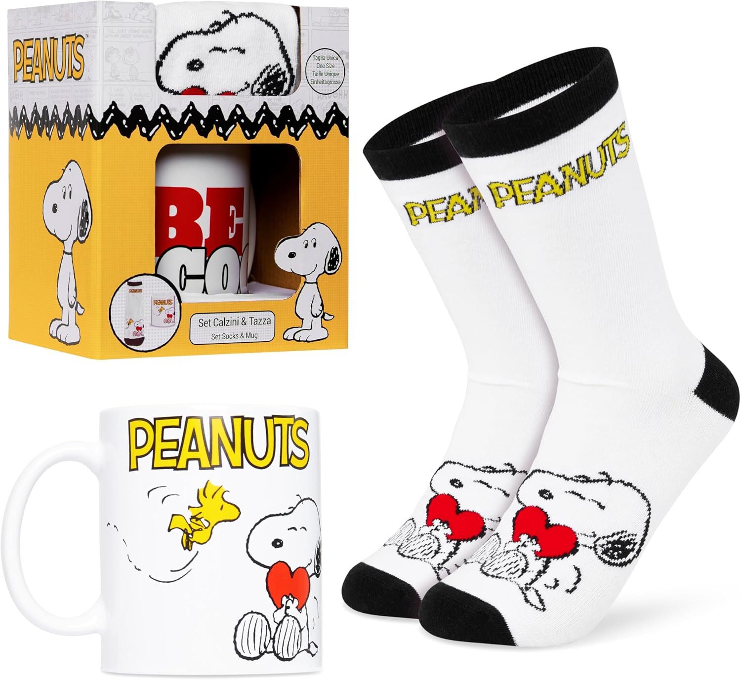 Snoopy Plüschfigur Peanuts Snoopy Tasse und Socken Geschenk Set günstig online kaufen