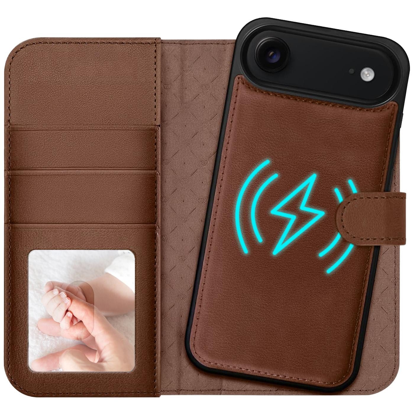 CoolGadget Handyhülle Magnet Book Case für Apple iPhone Air Hülle + Klapphülle 6,5 Zoll, 2in1 abnehmbare magnetische RFID Schutzhülle Kartenfach Fotofenster