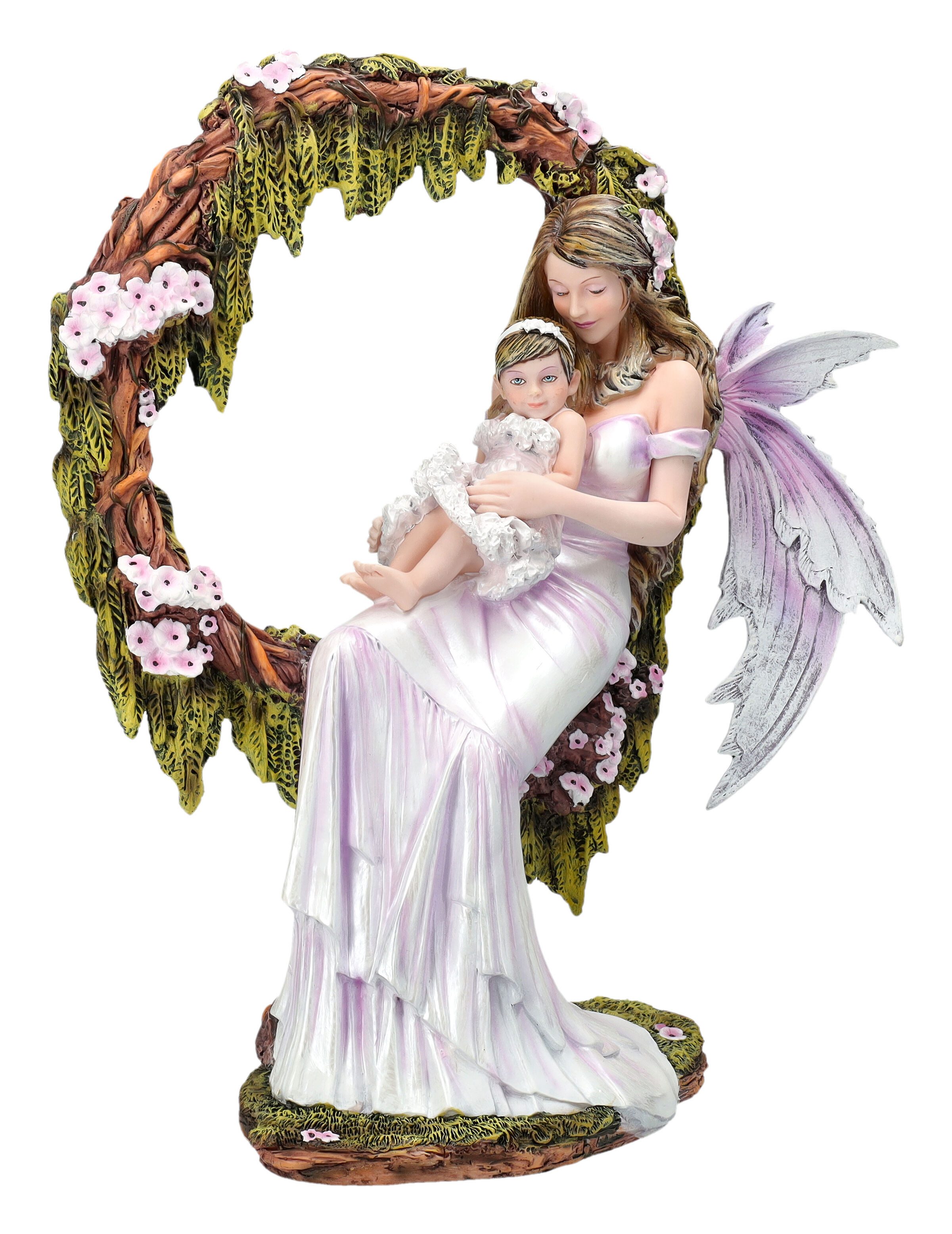 Figuren Shop GmbH Fantasy-Figur Zauberhafte Elfen Statue – Mutter & Tochter Fantasy Figur 33,5 cm Fee