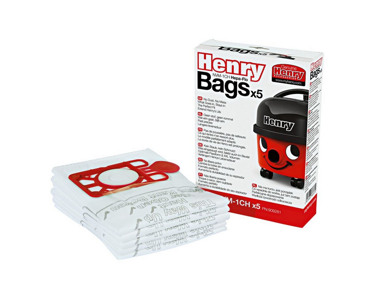 Numatic Staubsaugerbeutel HENRY Hepa-Flo NVM-1CH, passend für Numatic, 5 St., großes Volumen