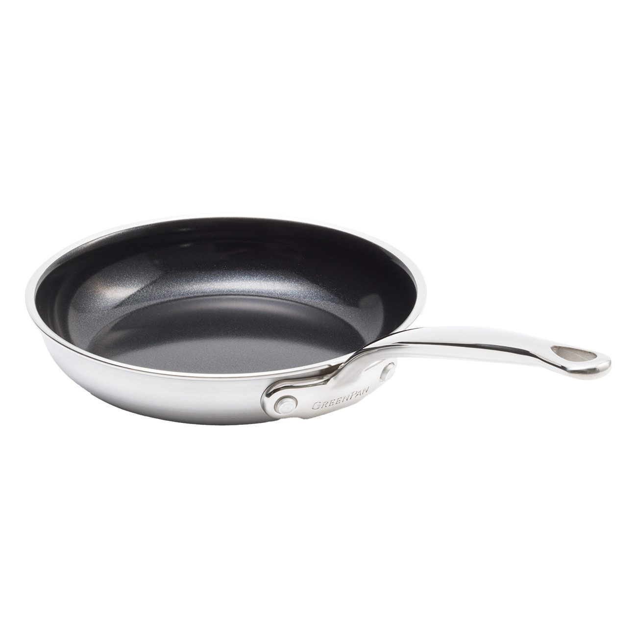 GREENPAN Bratpfanne Premiere Bratpfanne Edelstahl Spülmaschinengeeignet Antihaft, Edelstahl, Keramikbeschichtet, kratzfest, Induktion & Backofengeeignet, Ø 24 cm