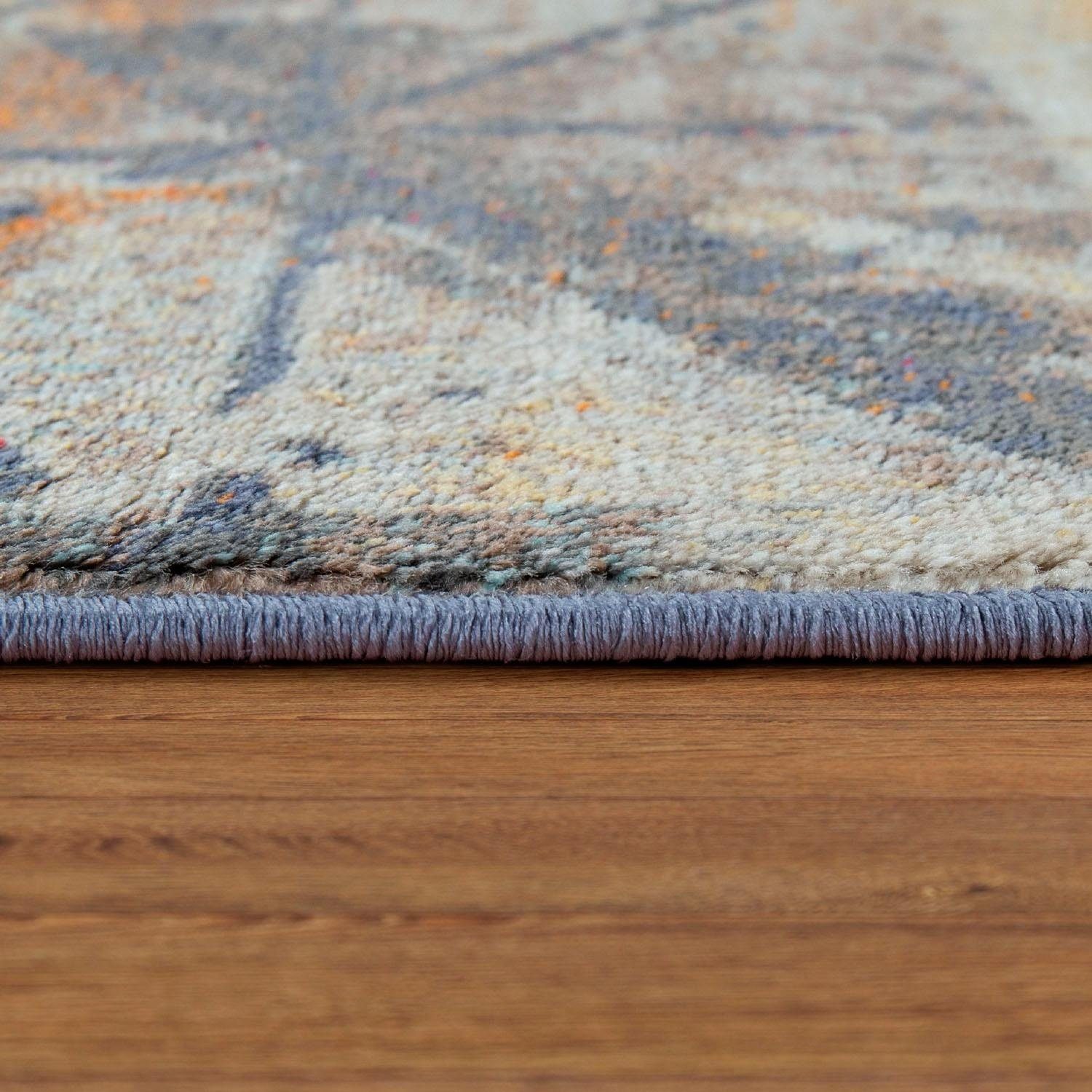 Paco Home Teppich Jazz 705, rechteckig, Höhe: 14 mm, Kurzflor, modernes geometrisches Design und Used-Look