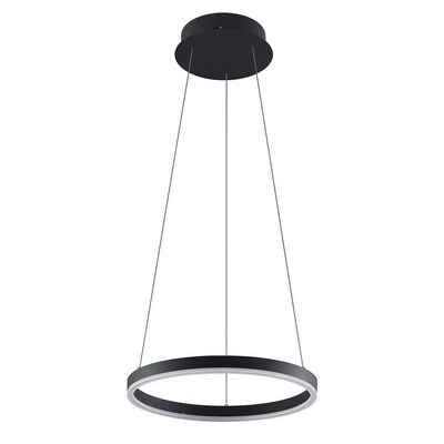 Arcchio LED-Hängeleuchte Albiona, dimmbar, LED-Leuchtmittel fest verbaut, warmweiß, Modern, Metall, Acryl, Schwarz, weiß, 1 flammig, inkl. Leuchtmittel