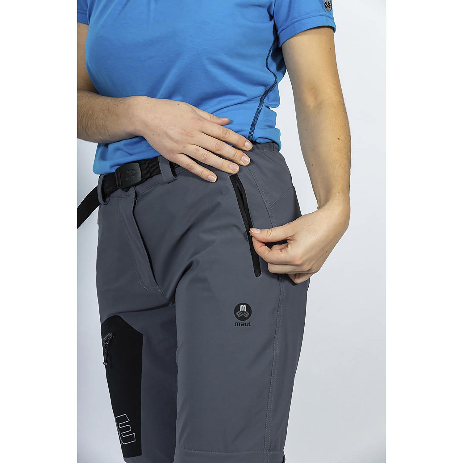 Maul Sport® Zip-off-Hose Wanderhose T-Zip mit Oakville Dunkelgrau Logo