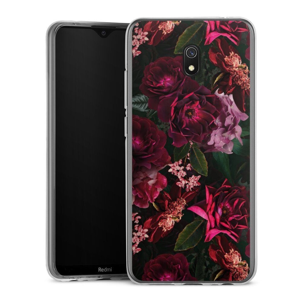 DeinDesign Handyhülle Rose Blumen Blume Dark Red and Pink Flowers, Xiaomi Redmi 8A Silikon Hülle Bumper Case Handy Schutzhülle