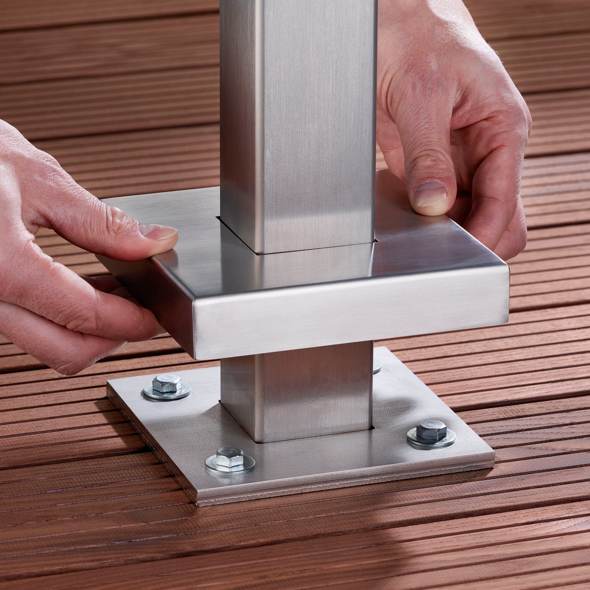 STAKET PRO Zaun, (Set), Glaszaun, Gesamtlänge: 1,21 m, 3 Pfosten