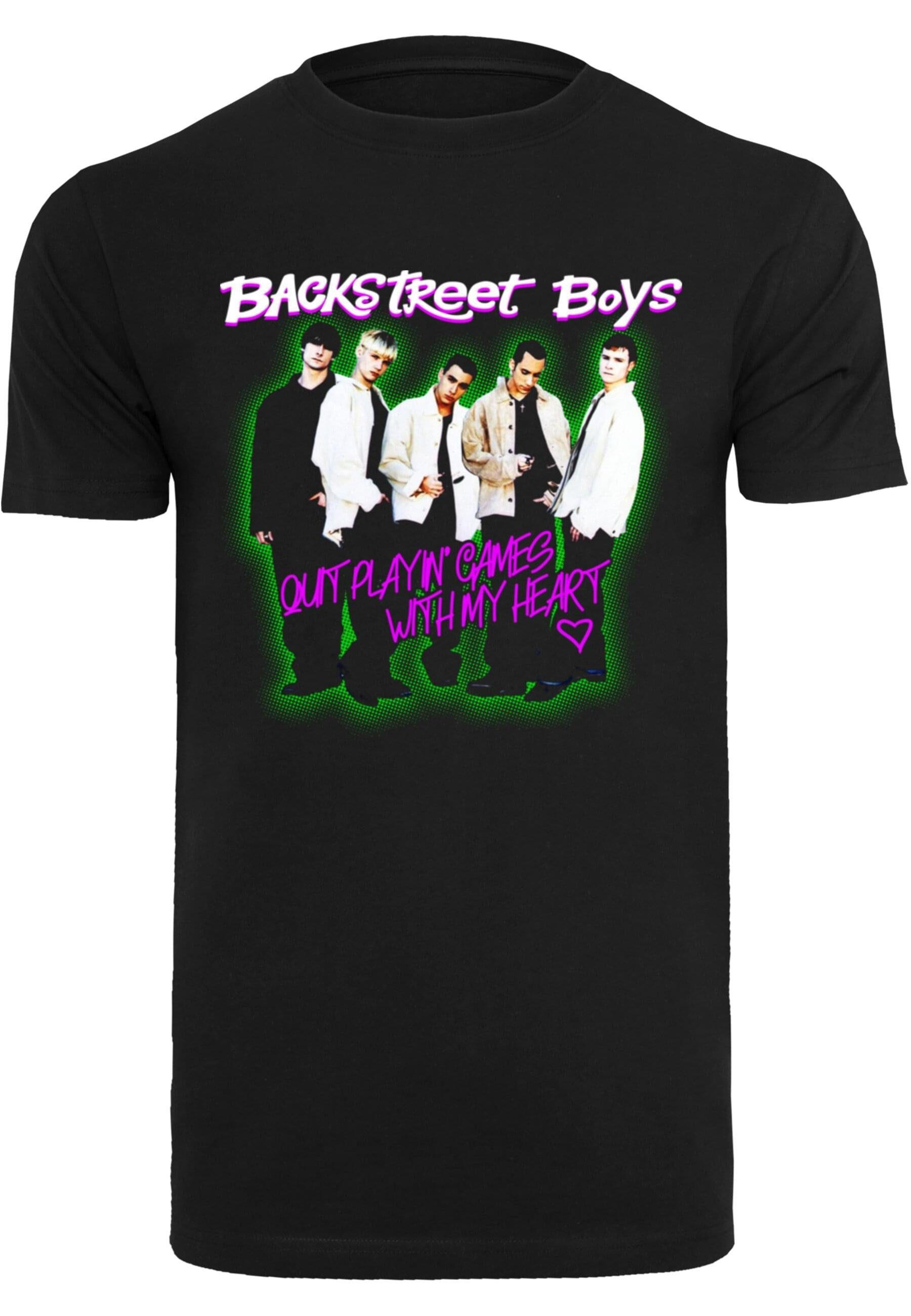 Herren T-Shirt - (1-tlg) black Round Backstreet Games T-Shirt Neck Merchcode Boys Playing