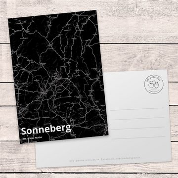 Mr. & Mrs. Panda Postkarte Sonneberg - Geschenk, Geburtstagskarte, Stadt Dorf Karte Landkarte Ma