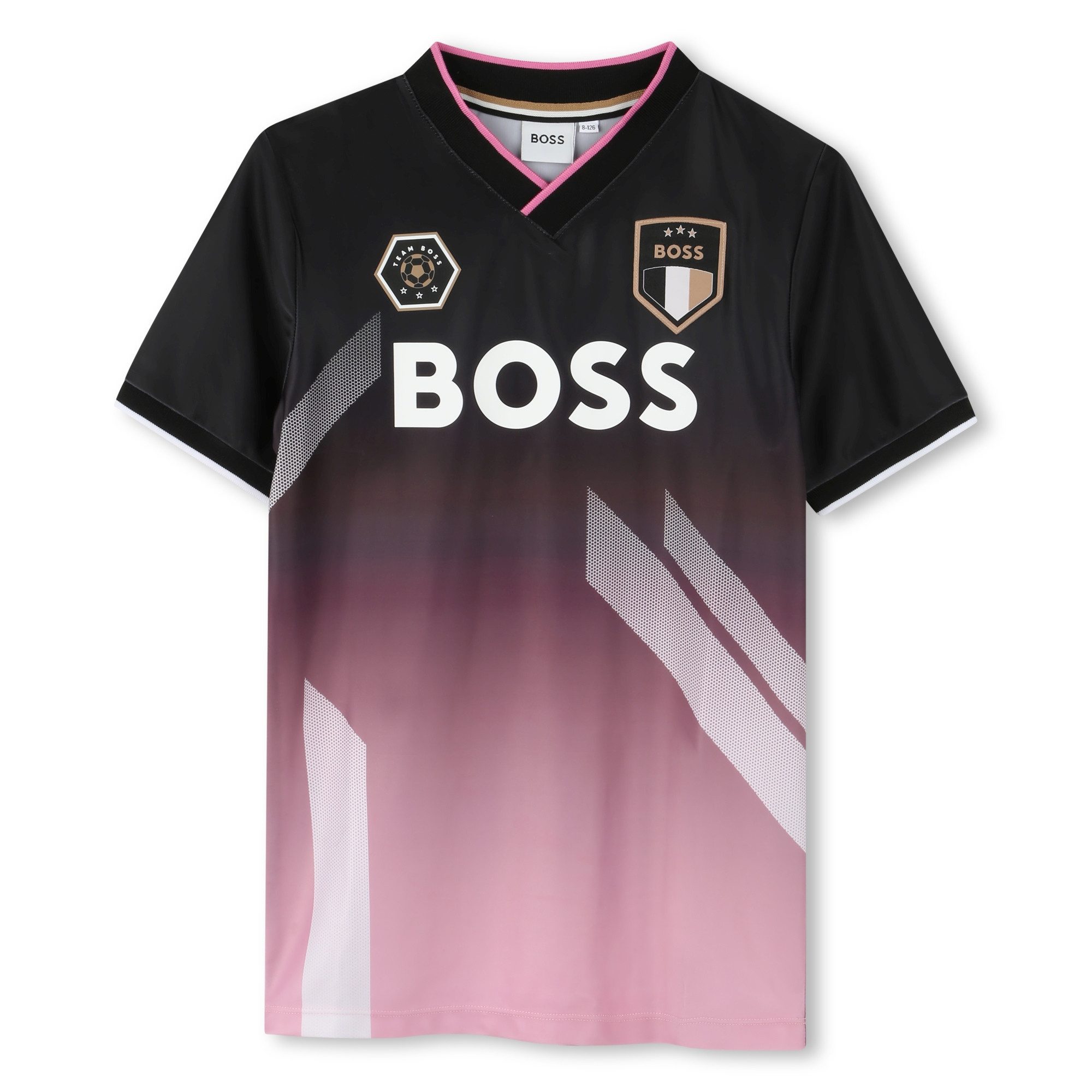 Boss Kidswear Fußballtrikot BOSS Kidswear Fußballtrikot in schwarz-pink mit Logo