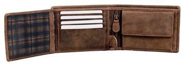 Brown Bear Geldbörse Modell 1051 mit Reißverschlussinnenfach und 11 Kartenfächern, aus Echtleder mit 4 Ausweisfächern und 1 Sichtfenster Braun Vintage