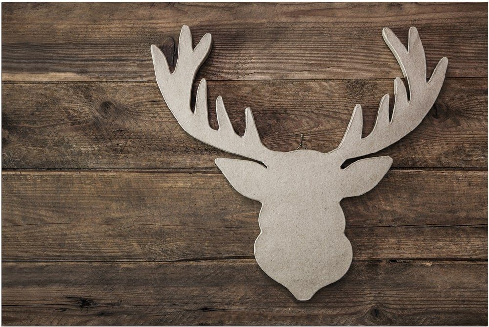 matches21 HOME & HOBBY Fußmatte Türmatte Hirsch Landhaus in 40x60 cm als Fussabtreter, rechteckig, Höhe: 5 mm, Rutschfester Türvorleger für innen als waschbare Schmutzfangmatte