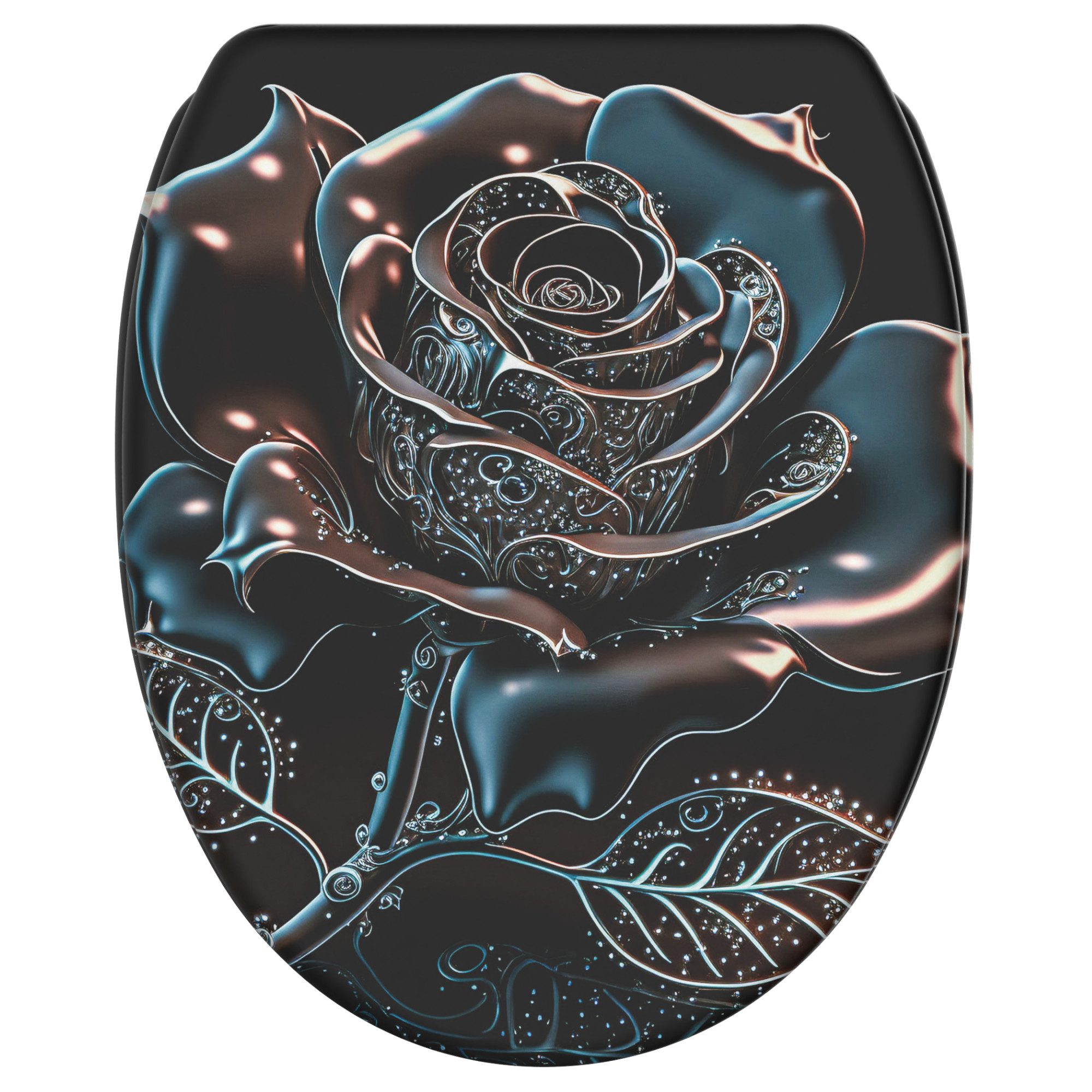Sanilo WC-Sitz Black Rose mit Absenkautomatik & Quick Release, Premium Toilettendeckel, abnehmbar, leichte Montage von oben