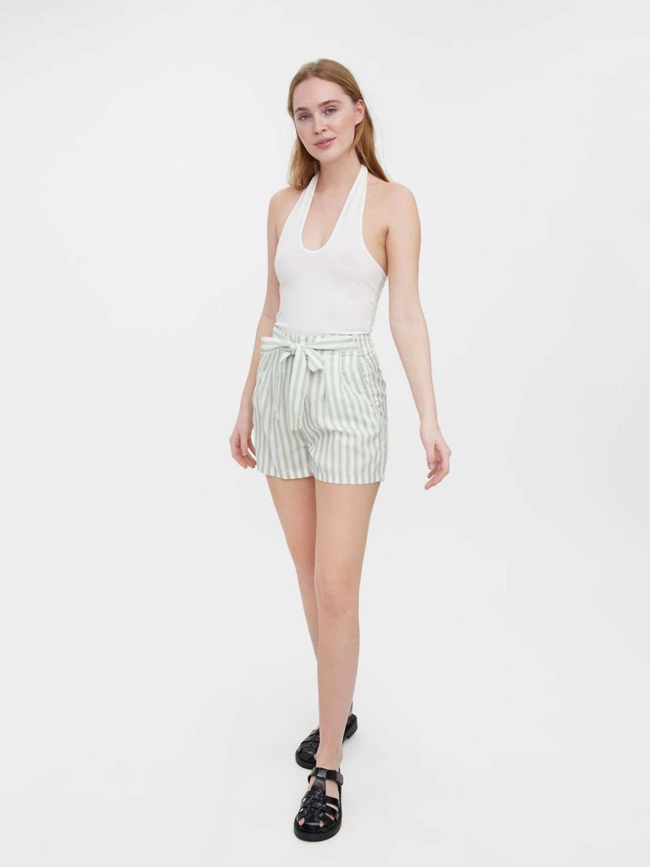 Vero Moda (1-tlg) VMMIA Stoff Casual 4084 Kurze Weiß Shorts Hose in