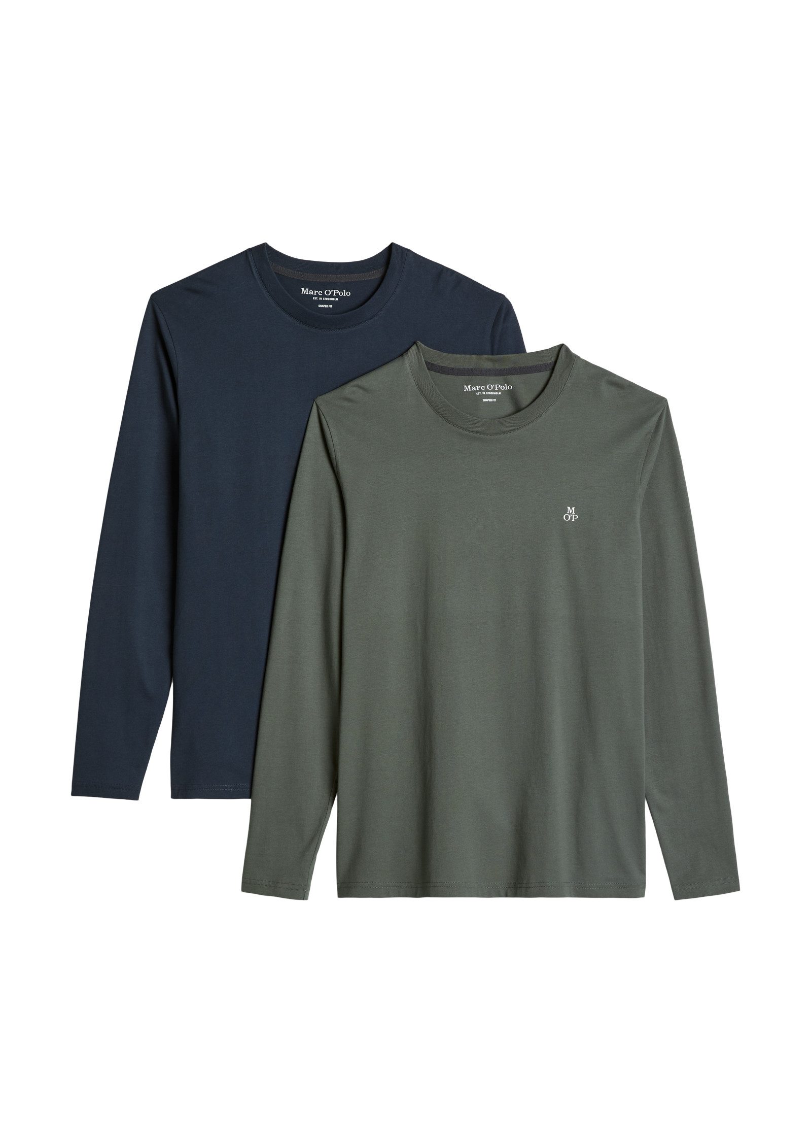 Marc O'Polo Longsleeve (2-tlg) shaped aus Bio-Baumwolle