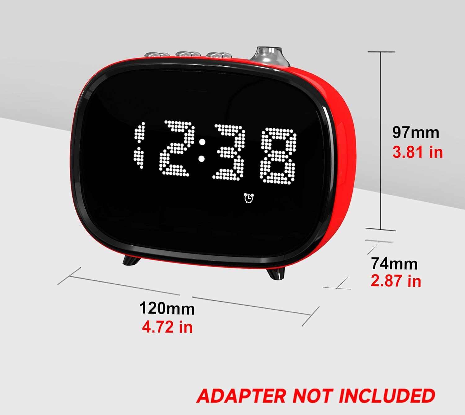 iTOMA Radiowecker Retro-Wecker Bluetooth LED, AUX TF-Slot Vintage-Uhr Zuhause Büro Bluetooth, TF-Kartensteckplatz, AUX-Anschluss, Freisprecheinrichtung