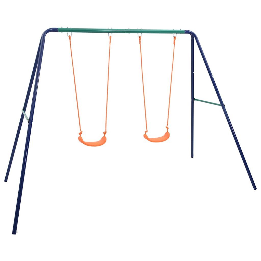 vidaXL Spielturm Schaukelset mit 2 Sitzen Stahl