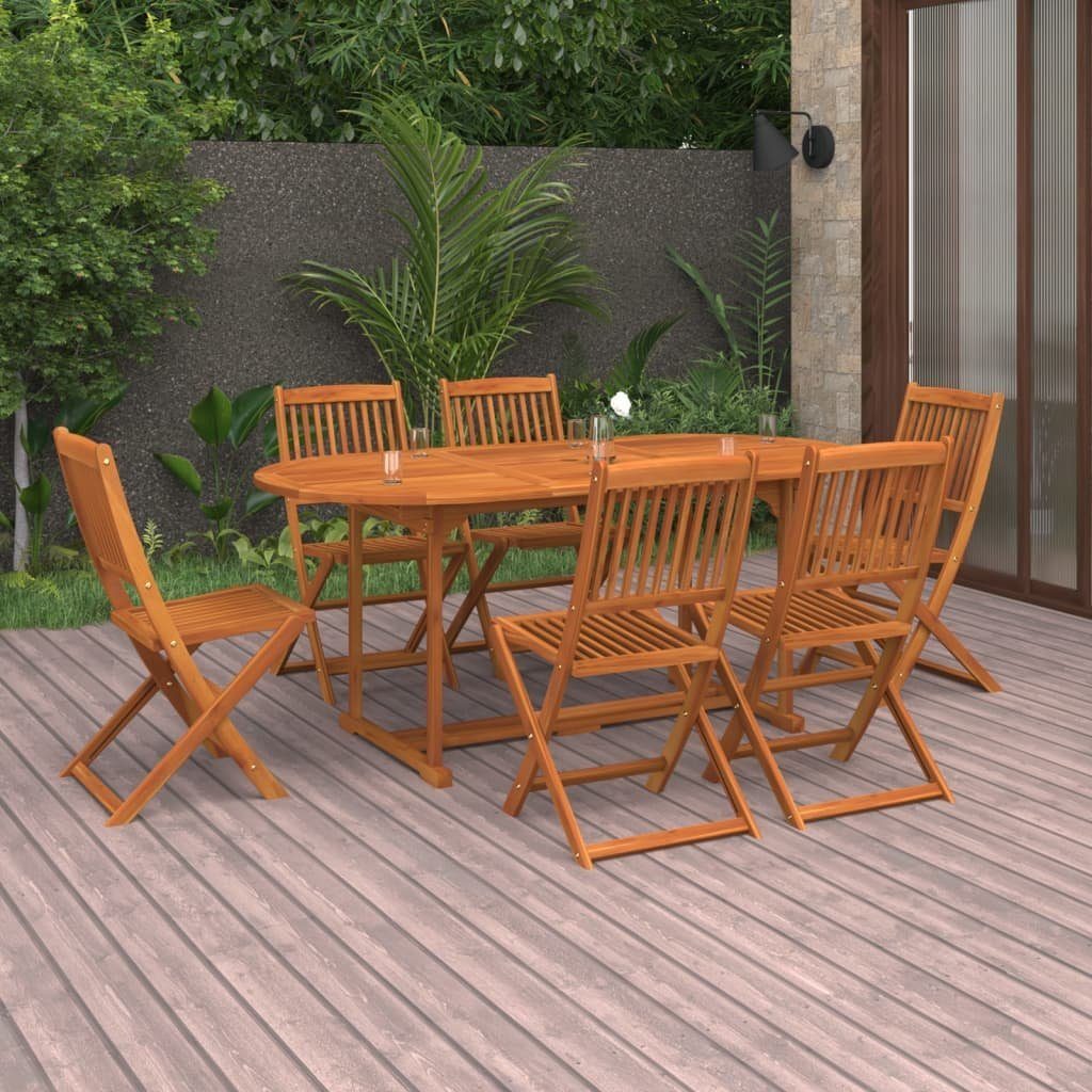 vidaXL GartenEssgruppe »7tlg. GartenEssgruppe Massivholz Akazie«, (7