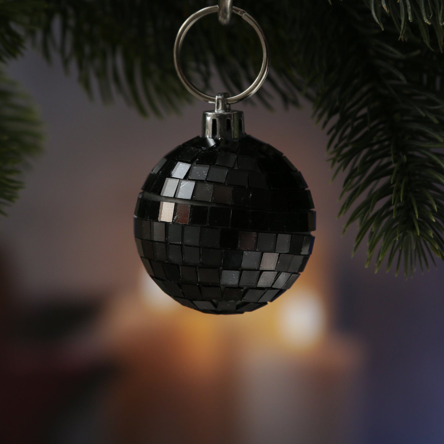 MARELIDA Christbaumschmuck Weihnachtsbaumschmuck Discokugel Spiegelkugel Baumkugel D: 5cm schwarz