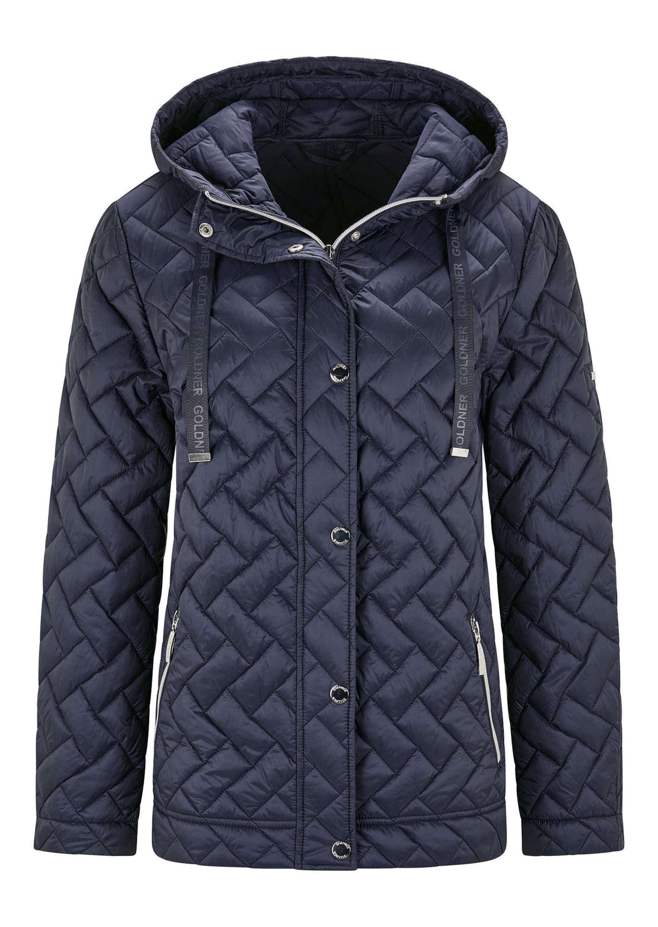 GOLDNER Outdoorjacke Übergangsjacke mit Kapuze Winterjacke mit Druckknöpfen, Reißverschluss, Taschen und Langarm – Bild 2 von 5