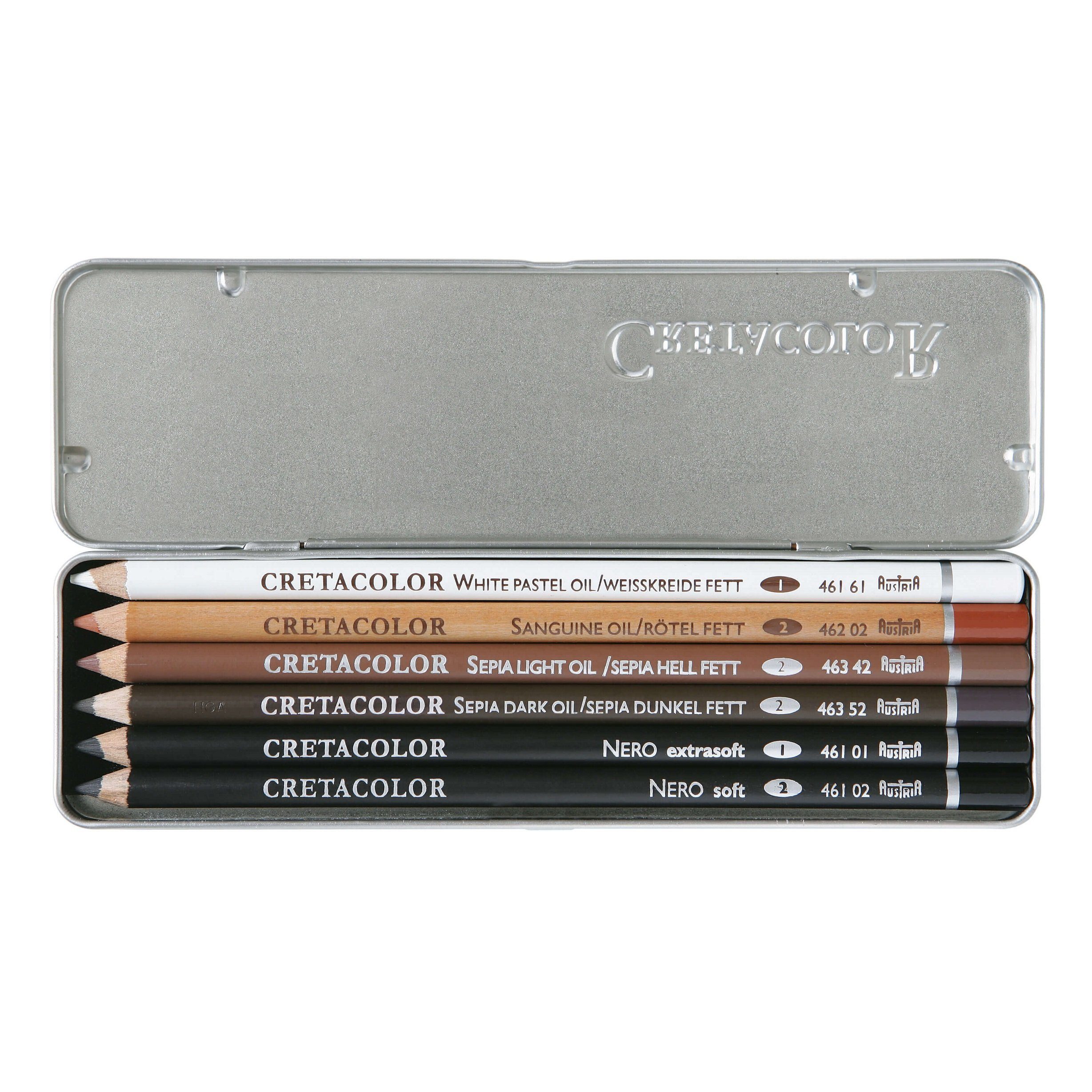 Brevilliers Cretacolor Fettstift 400 Künstlerstiften ölhaltigen Oil Pencils 07, mit Zeichnen Fettstifte Basisausstattung Set zum 6-teilig