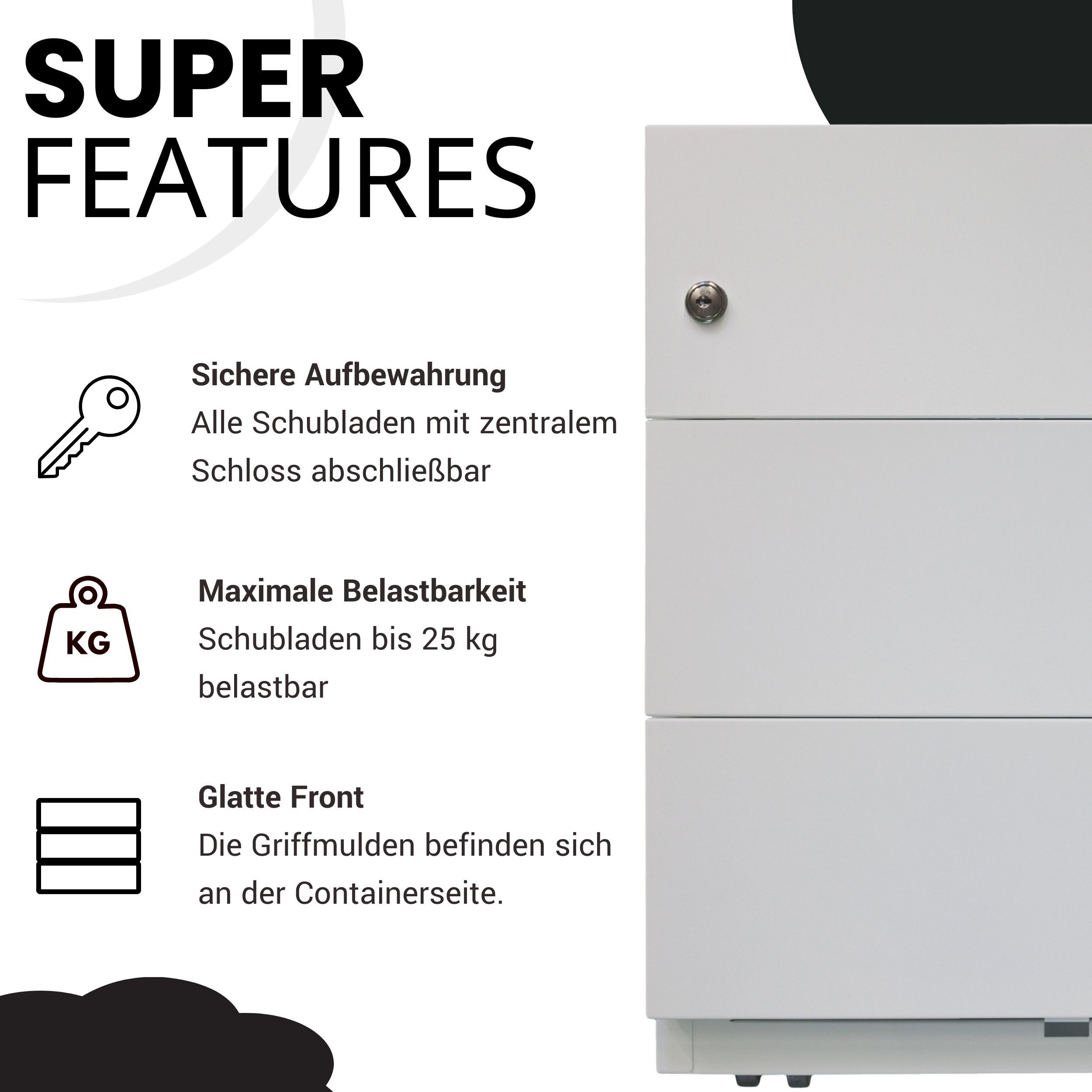 Bisley Rollcontainer Note Rollcontainer, in Zinkgelb - Maße: H 50 x B 42 x T 57 cm
