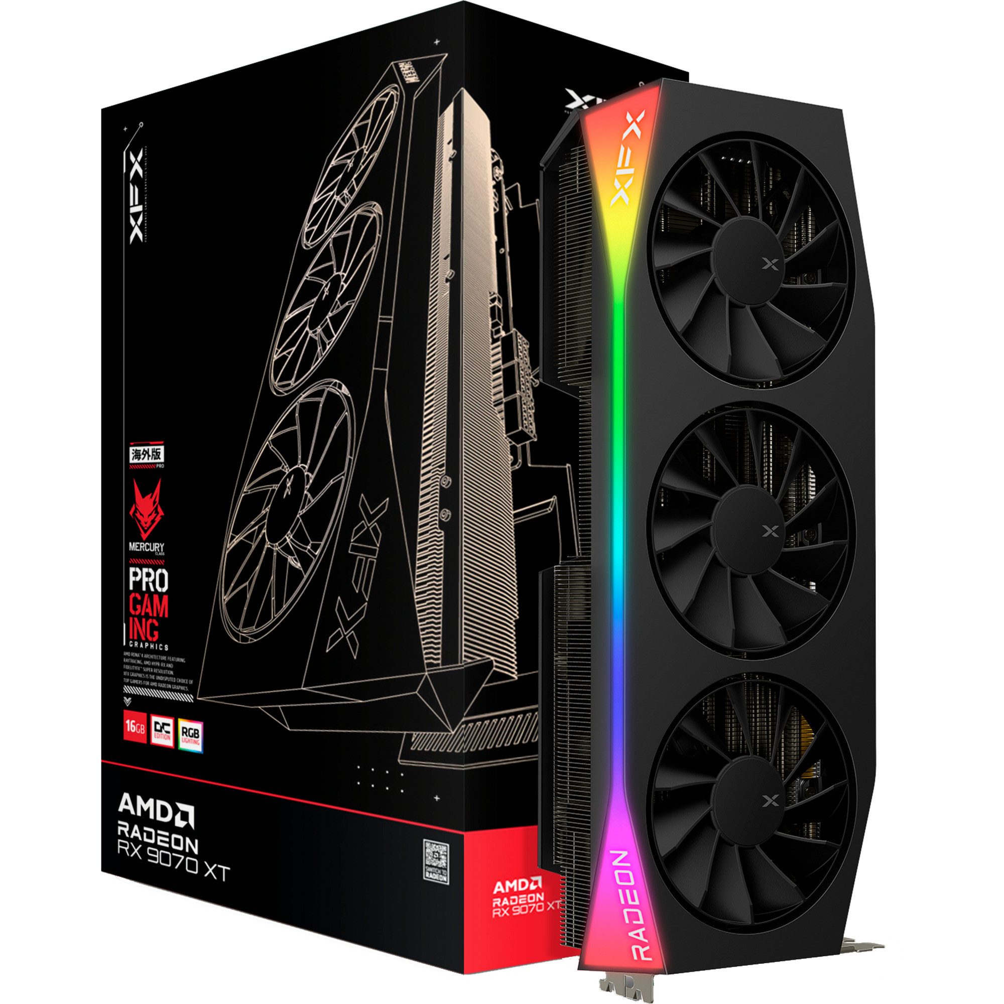 XFX XFX Radeon RX 9070 XT OC Mercury RGB, Grafikkarte, Grafikkarte (16 GB)