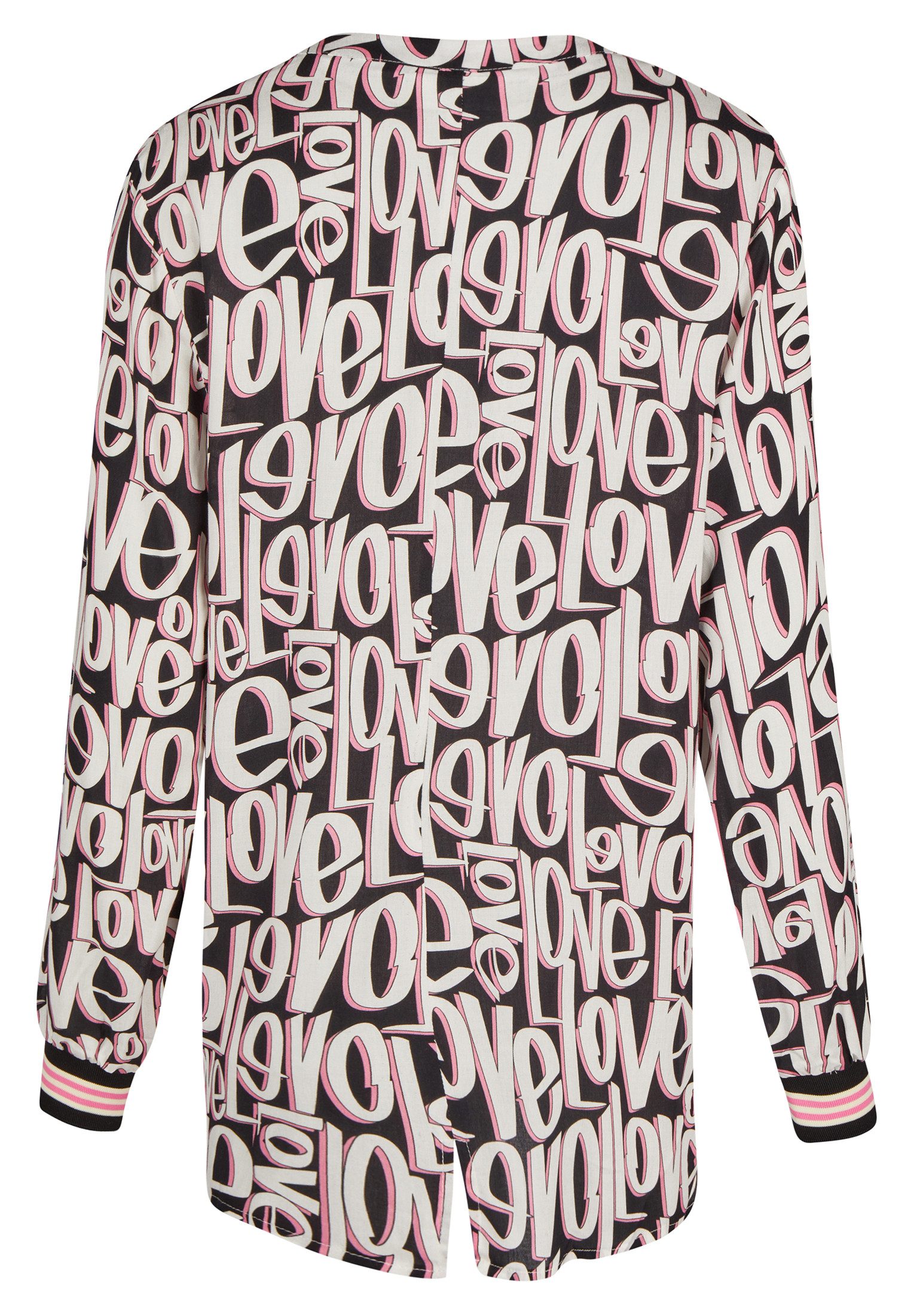 BROADWAY NYC FASHION Schlupfbluse BLOUSE, BLACK GRAPHIC