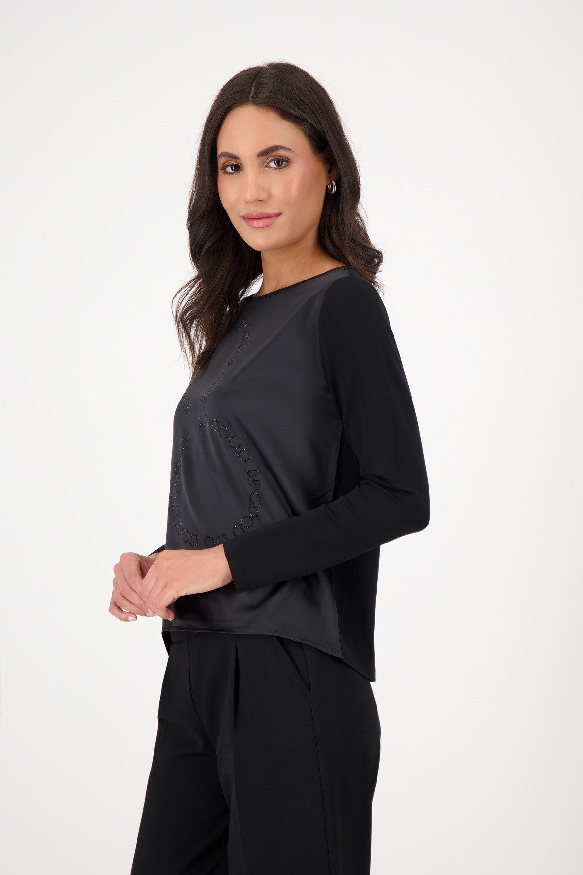Monari Schlupfbluse mit Folienglanzdruck günstig online kaufen