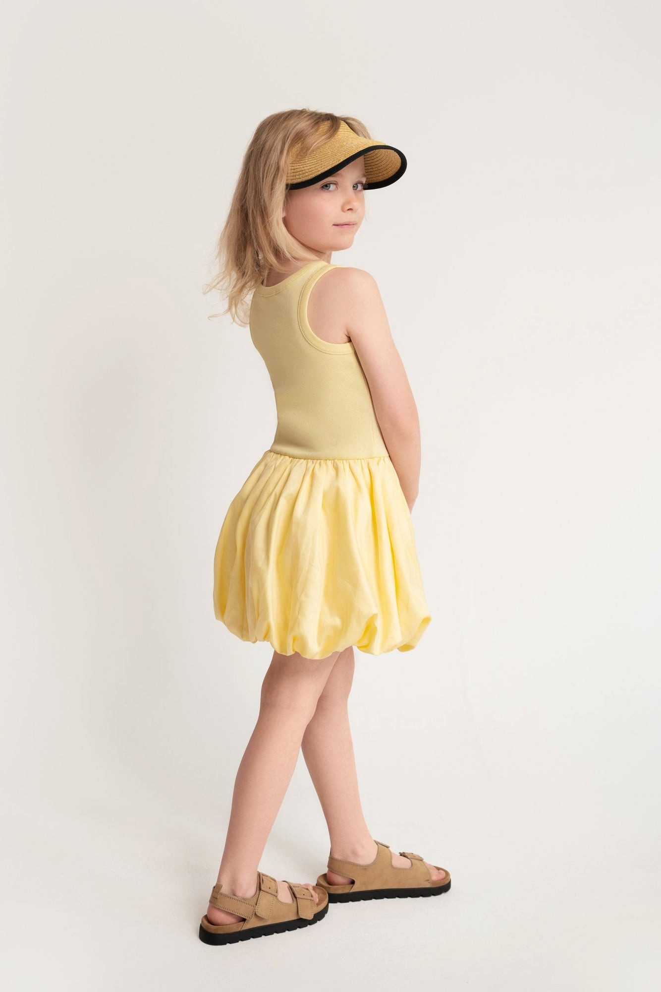 # SATURNDAY Sommerkleid Balloon-Kleid aus Baumwolle mit Tanktop-Oberteil in Gelb