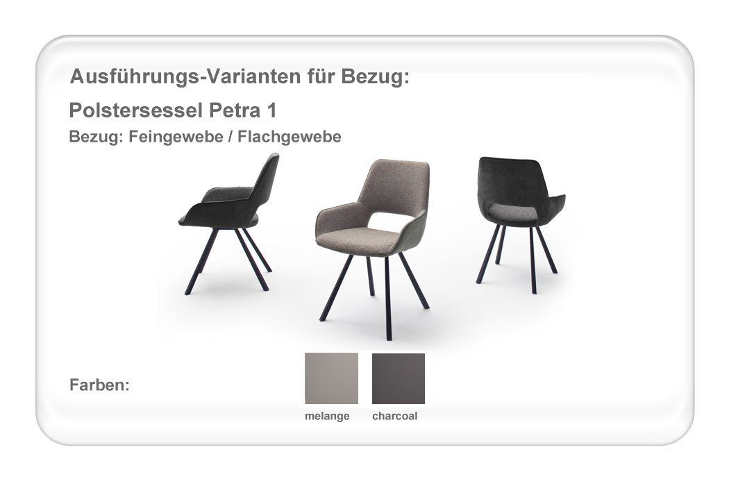 expendio Essgruppe Petra 5-tlg), + anthrazit Elvis, 180x75x90 (komplette Spar-Set, 1 4x Polstersessel Tischgruppe, melange Glas