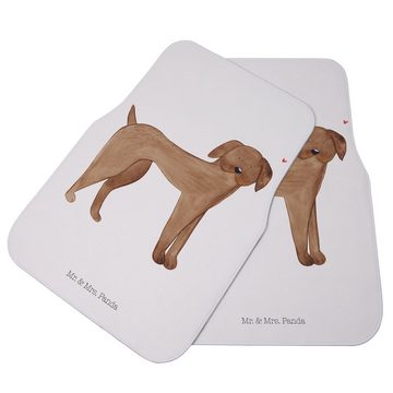 Fußmatte Hund Dogge - Weiß - Geschenk, Fußmatte Auto, Autofußmatten, Hundelieb, Mr. & Mrs. Panda, Höhe: 0.5 mm