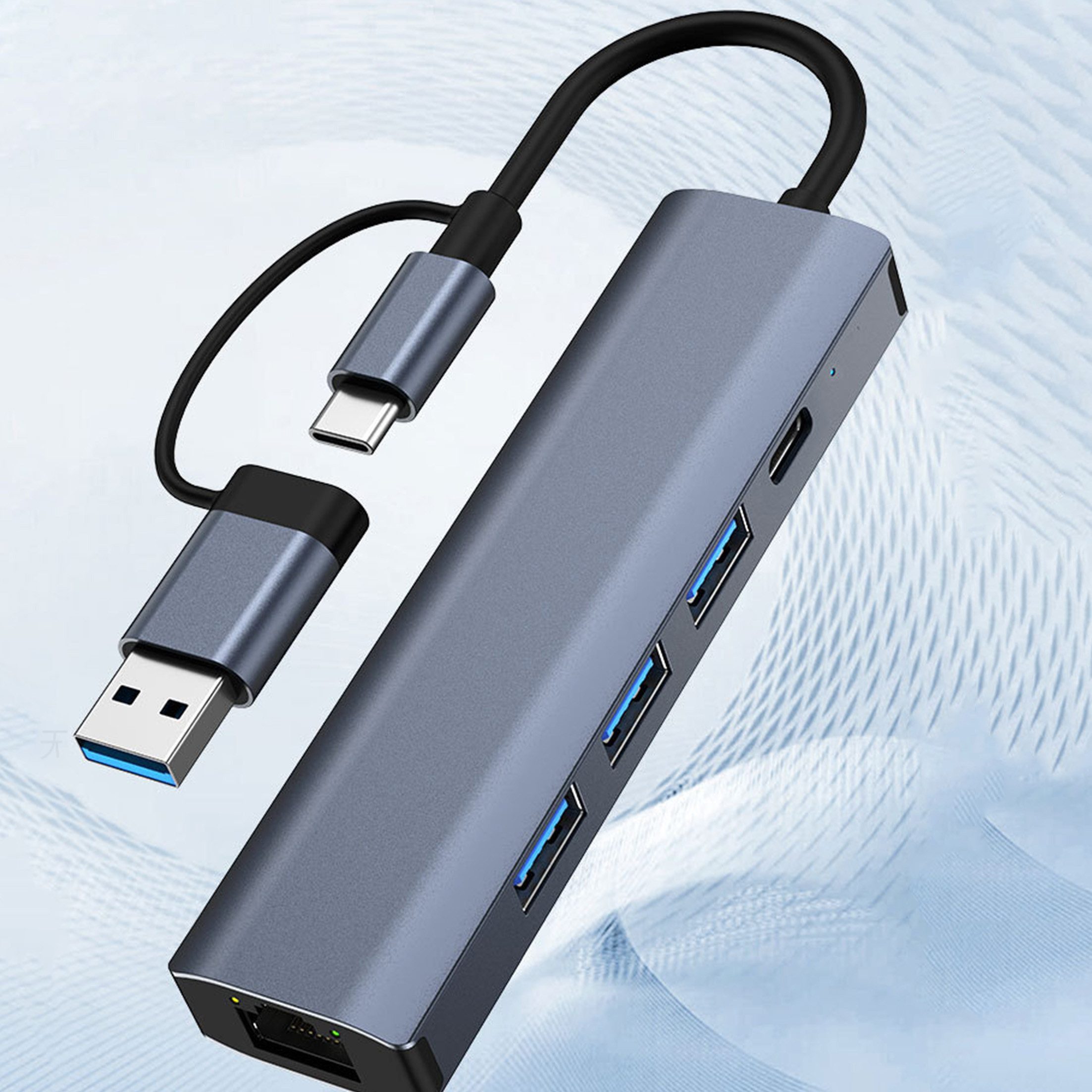 KINSI Laptop-Dockingstation USB-C Gigabit Ethernet Adapter,1000 Mbit/s RJ45 Netzwerkkarte, 1000 Mbps Netzwerkadapter RJ45 für MacBook,PC,Nintendo Switch,Tablet