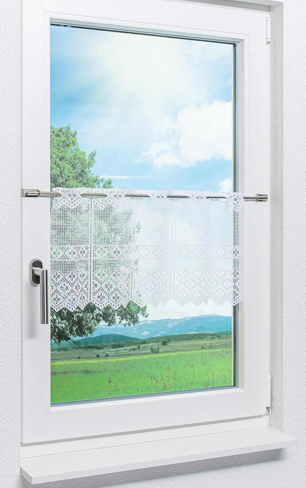 LYSEL® Scheibengardine Kleeblatt Design (1 St), transparent, HxB 30x40.5cm günstig online kaufen