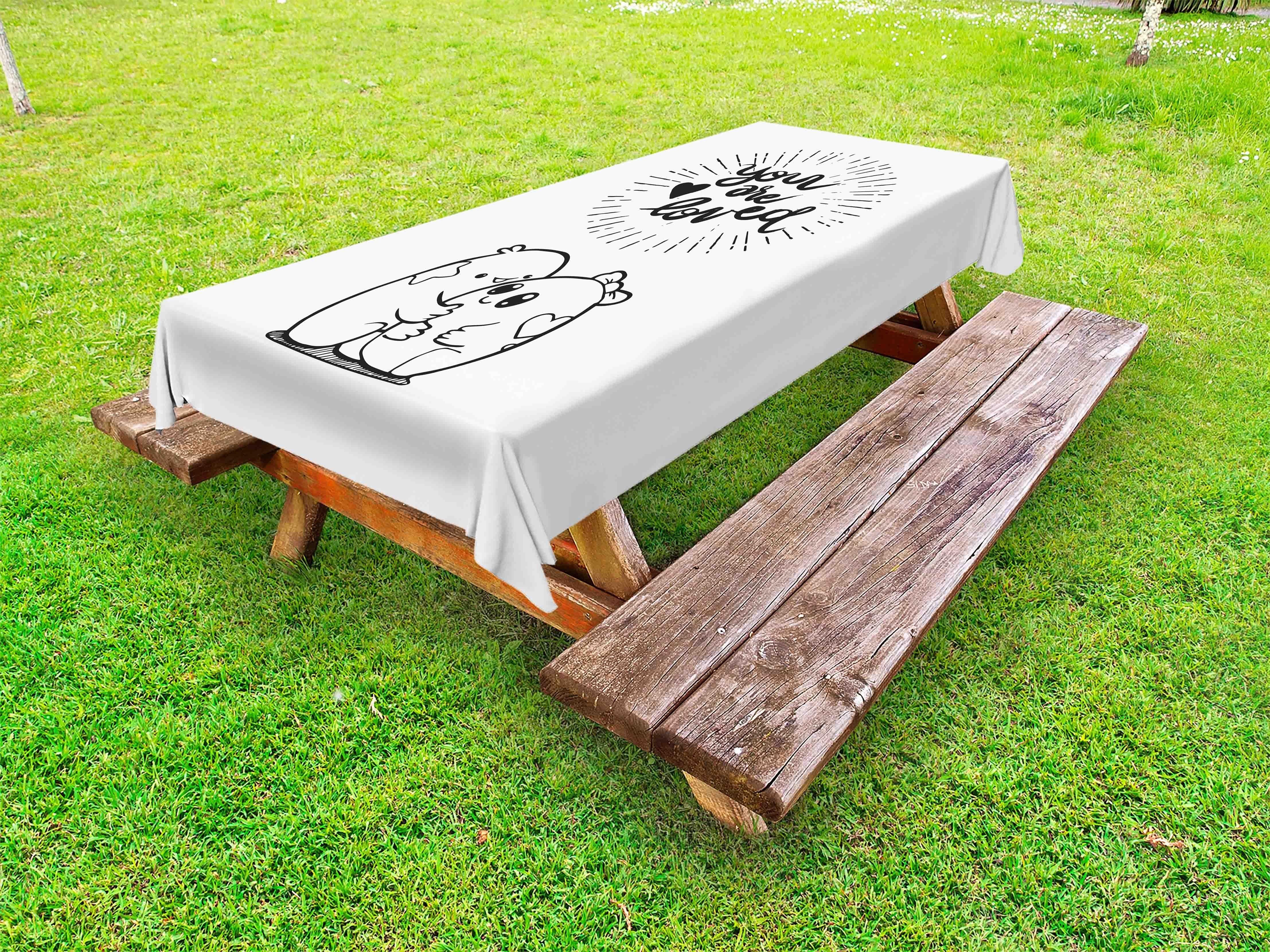 Abakuhaus Tischdecke dekorative waschbare Picknick-Tischdecke, Du wirst geliebt Cuddling Creatures