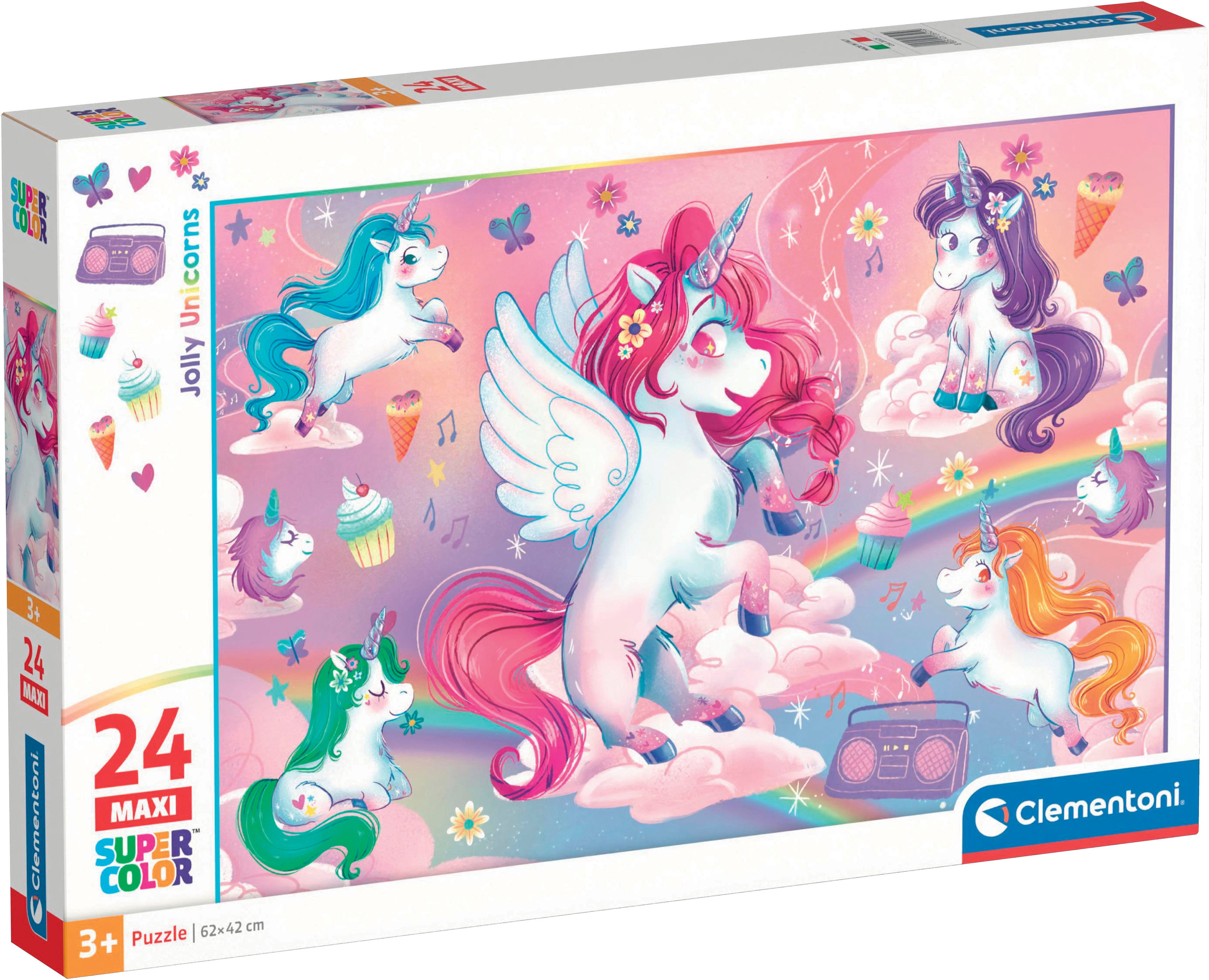 Clementoni® Puzzle Maxi, Noli, Fröhliche Einhörner günstig online kaufen