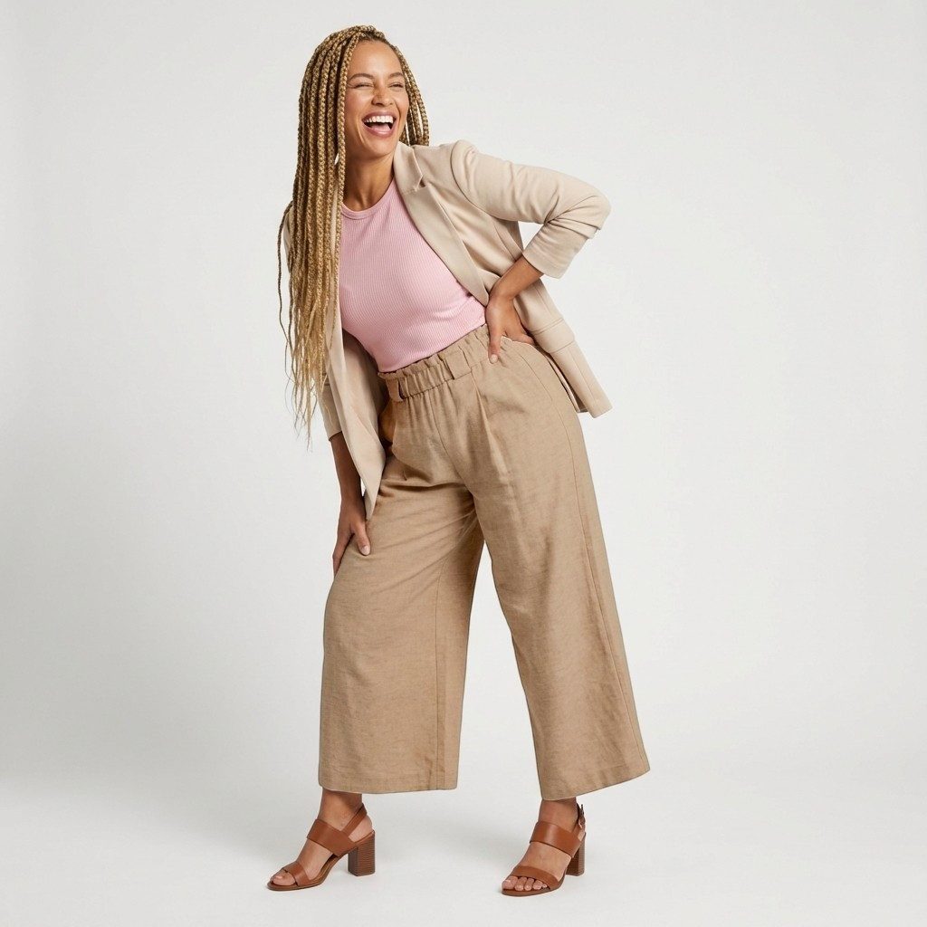 OriginalYou Culotte Weite Schlupfhose moderne Businesshose Wide Leg Freizeithose Größe 38-42, Formstabil, Business bis Casual, Komfortbund