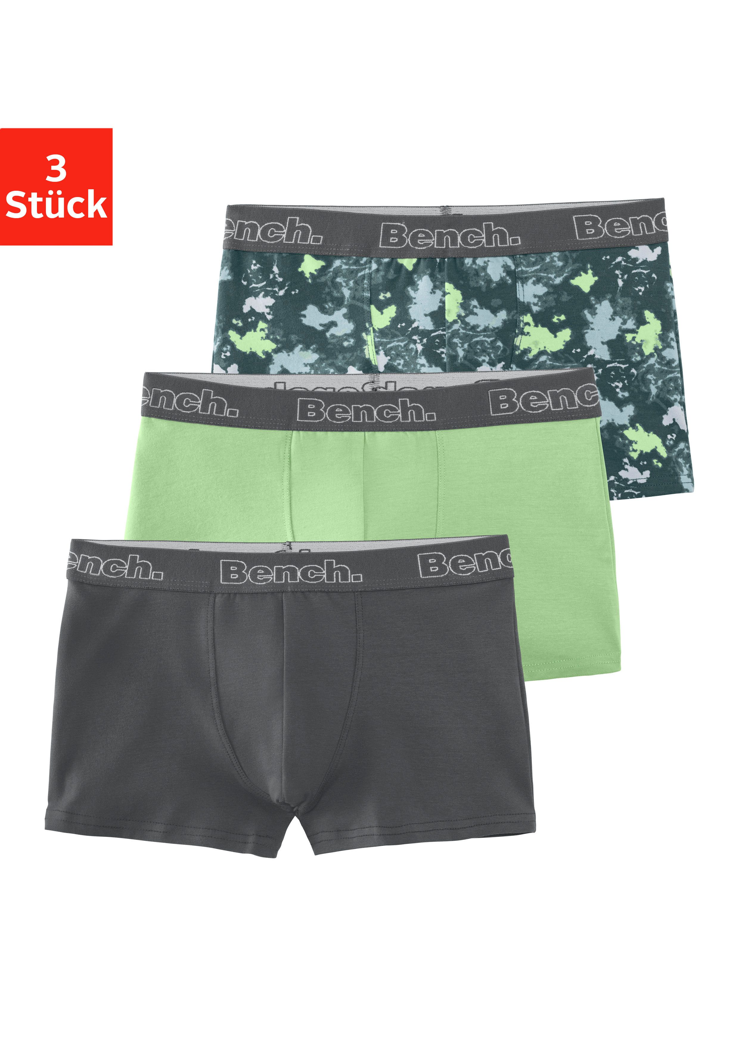 Bench. Boxer Boxershorts für Jungen (Packung, 3-St) uni und gemustert in einer Packung