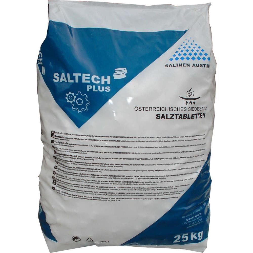 Salinen Austria SALTECH plus 25kg Salztabletten Regeneriersalz (Wasserenthärtung Wasserenthärter)