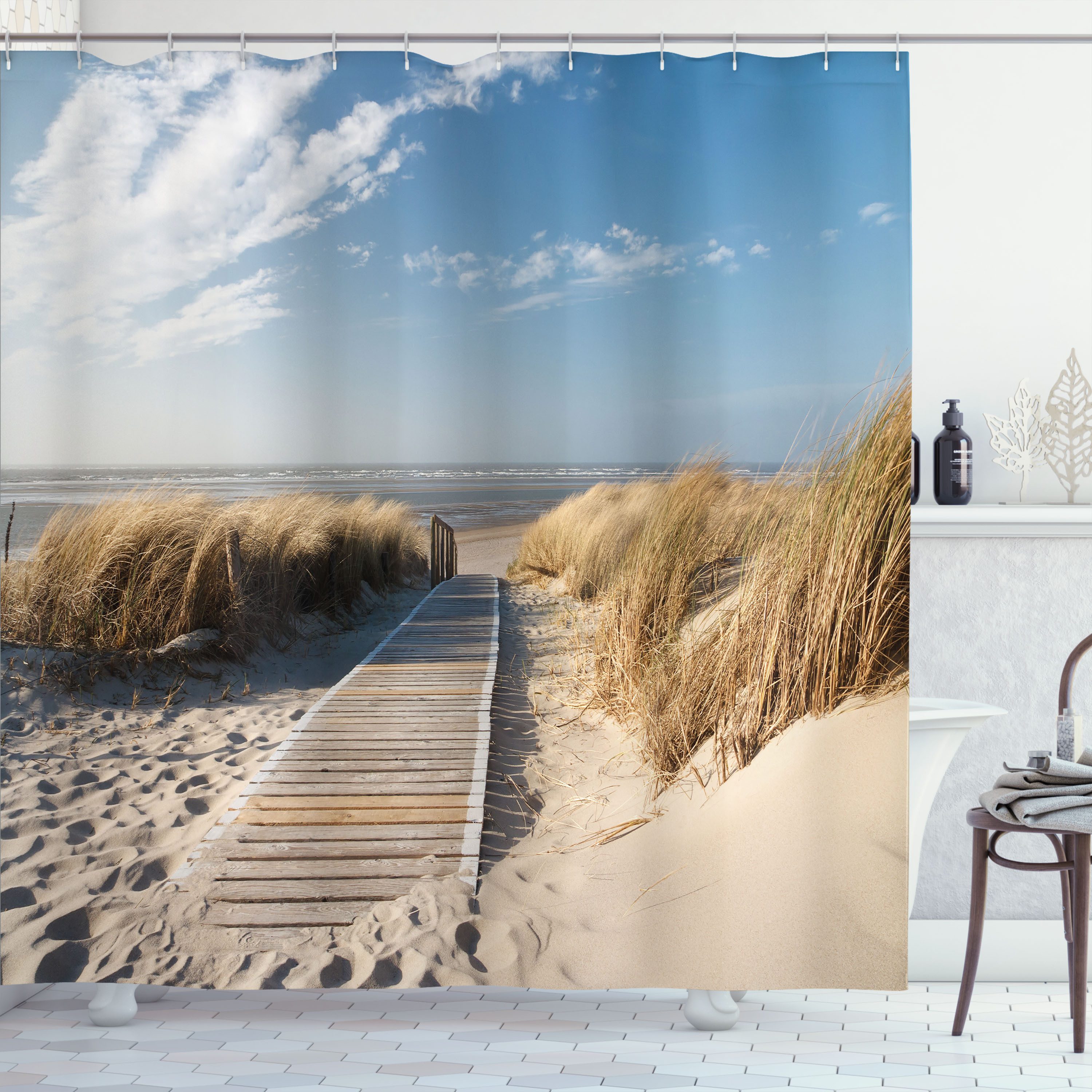 Abakuhaus Duschvorhang Moderner Digitaldruck mit 12 Haken auf Stoff Wasser Resistent Breite 175 cm, Höhe 180 cm, europäisch Deutschland Landschaft
