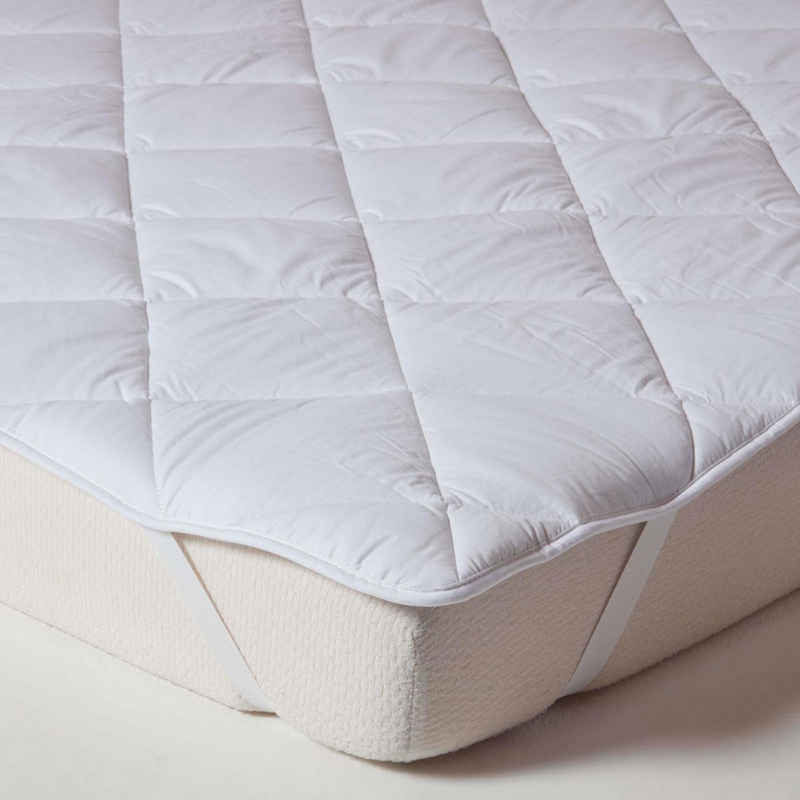 Topper Premium Matratzen-Topper 90 x 200 cm aus dicht gefüllter Baumwolle, Homescapes, 3 cm hoch
