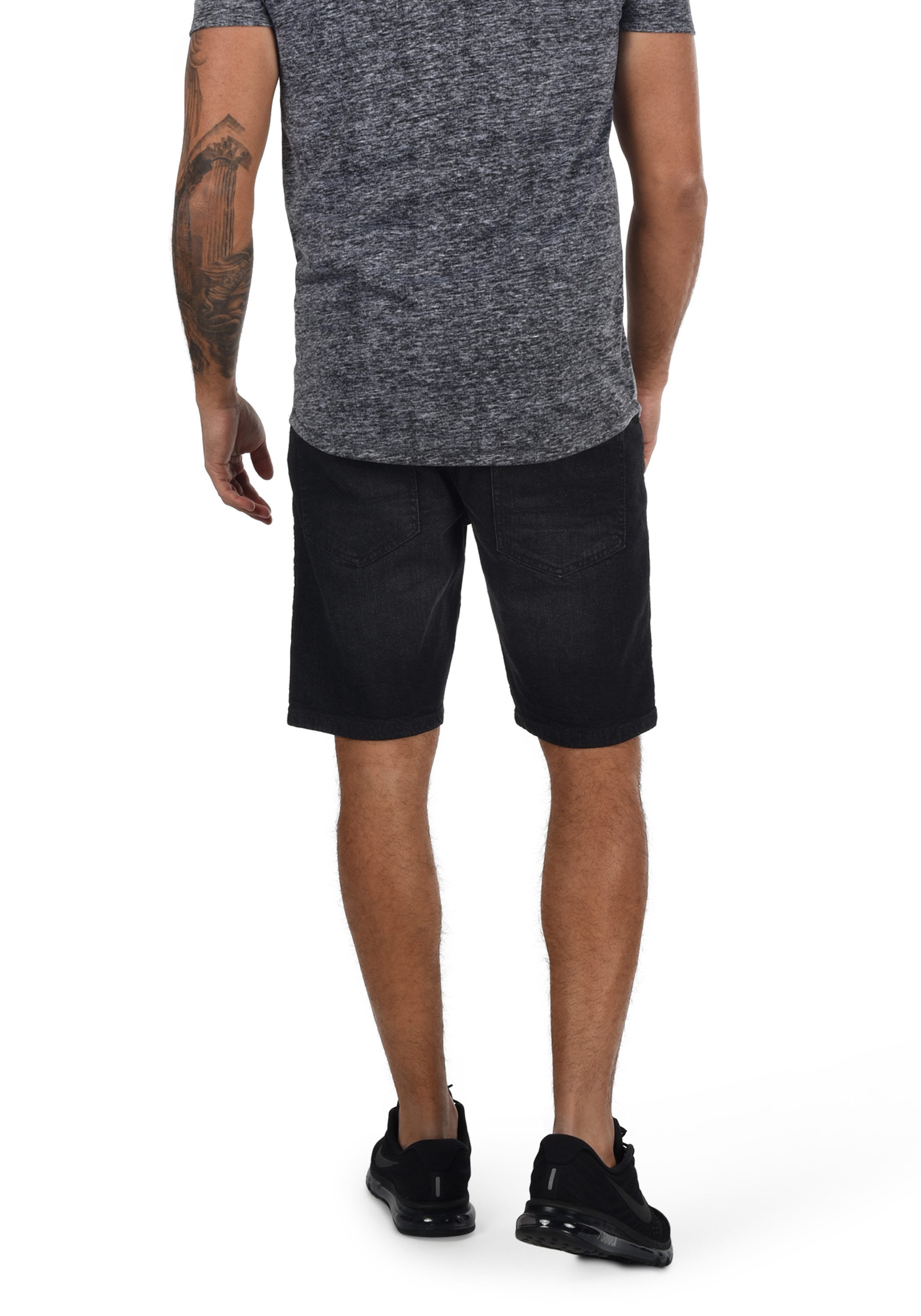 Indicode Jeansshorts IDAlessio Kurze Hose im Knitterfalten-Look