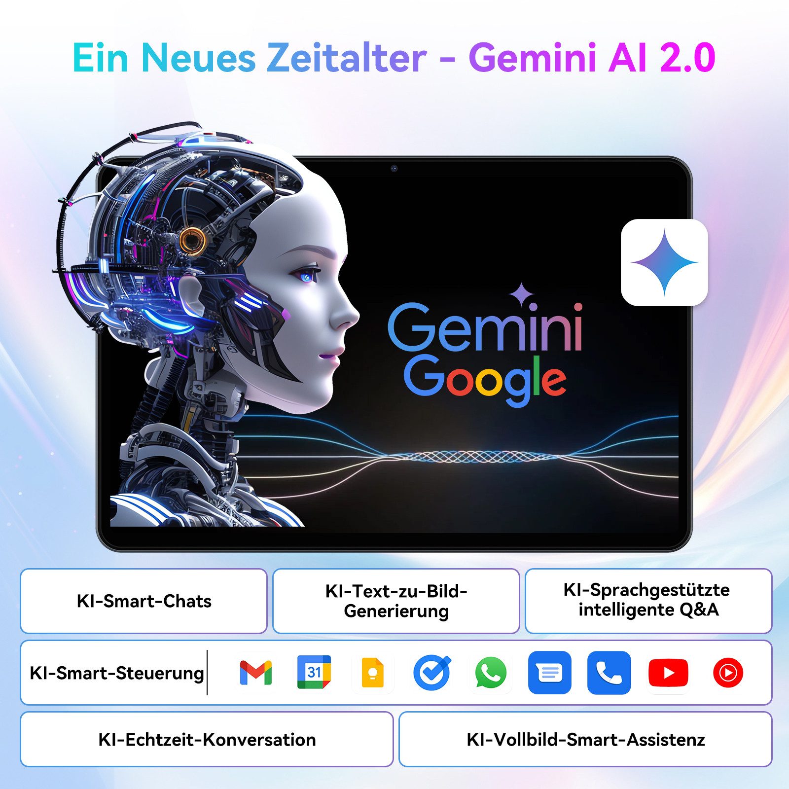 TABWEE T8 Android 16 6000 mAh WLAN 10-Zoll-Tablet mit 64/128 GB Tablet (10.1", Android16, 5G wifi, Android 16, Gemini AI, PC-Modus) – Bild 5 von 5