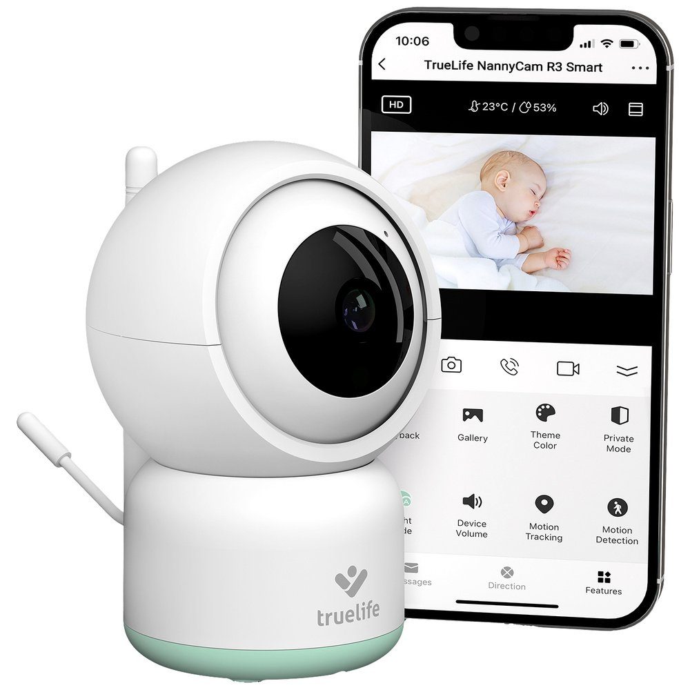 TrueLife Babyphone truelife TrueLife NannyCam R3 Smart TLNCR3S Babyphone mit Kamera WLAN