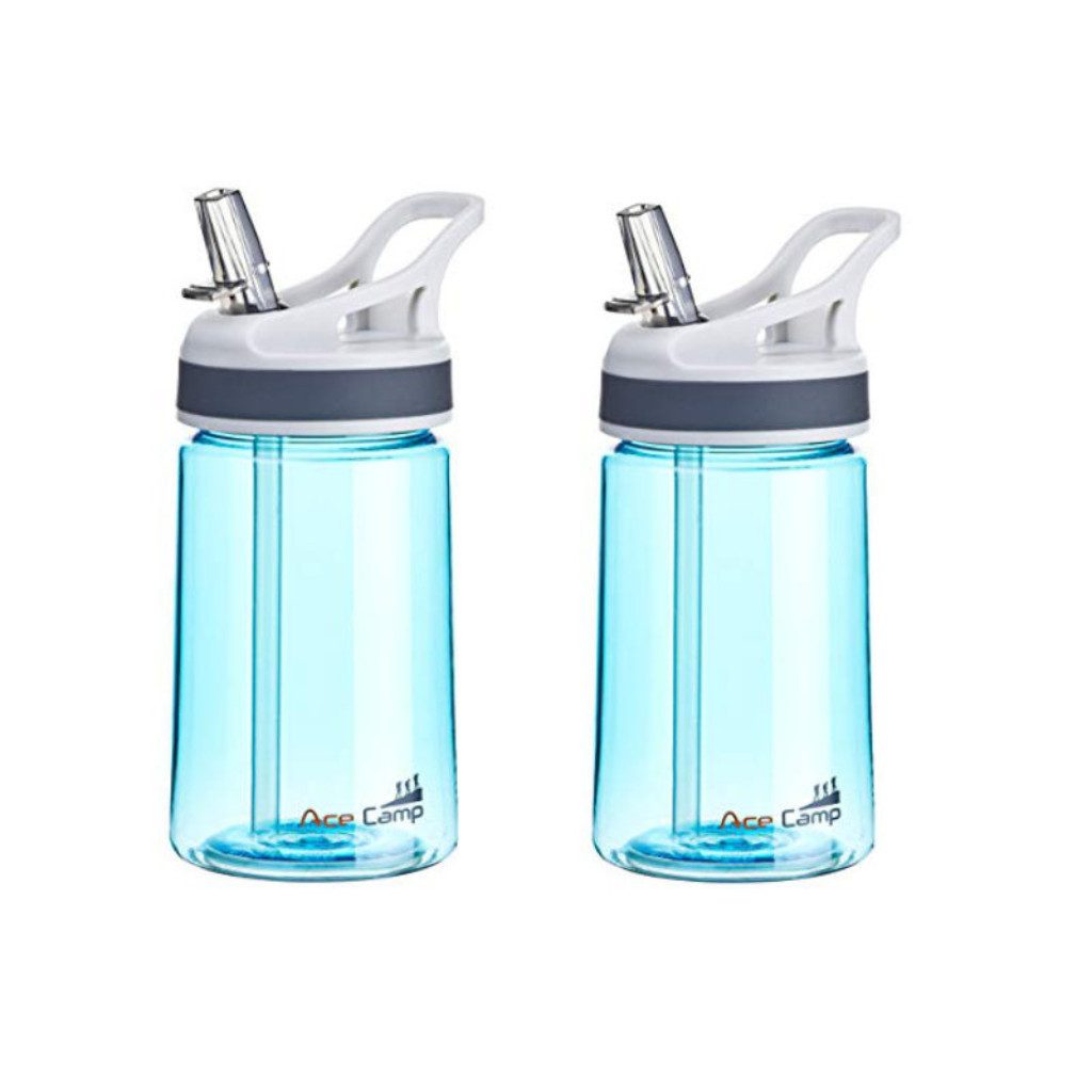 AceCamp Trinkflasche 2er-Set 350 ml in Blau für Schule, Training und Freizeit, BPA-frei, auslaufsicher, leicht, alltagstauglich