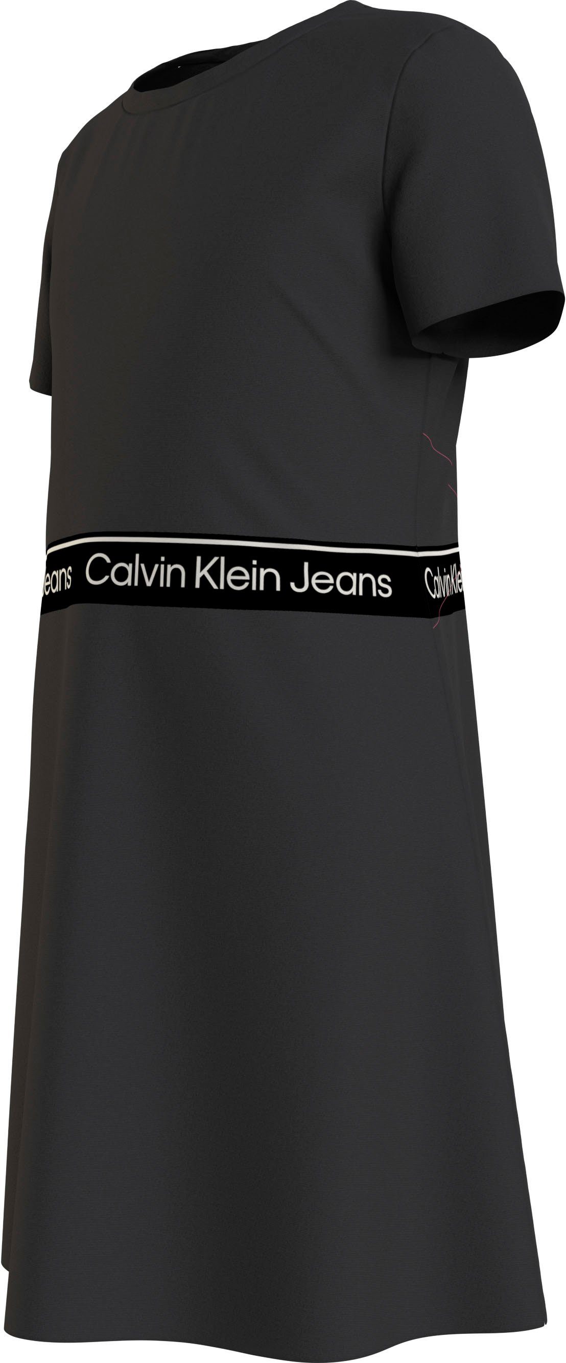 TAPE SS PUNTO Skaterkleid Klein Black LOGO Calvin DRESS Jeans Ck