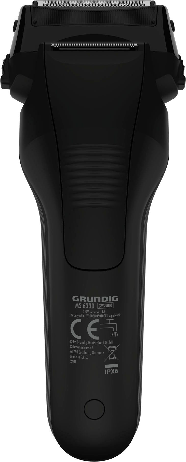 Grundig Elektrorasierer Herrenrasierer MS 6330, Aufsätze: 1, ausklappbarer Langhaarschneider, 3‑fach Rasierer mit Li‑Ion Akku, LED‑Display & Fast Charge schwarz