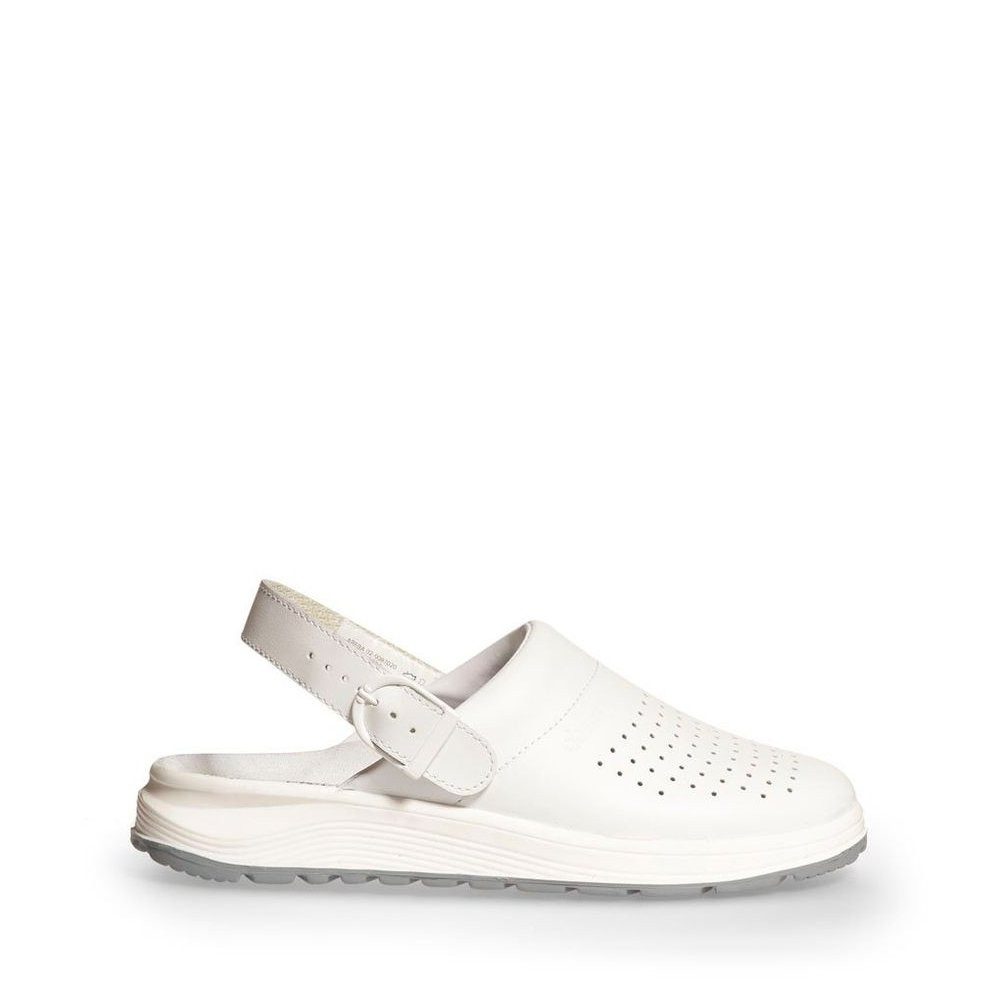 Abeba Berufs-Clog Active – Perforiert Glattleder Schnalle OB Src Clog