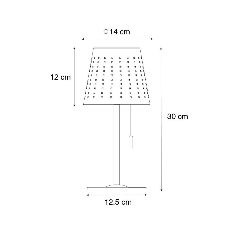 Qazqa USB-Stehleuchte Ferre (2-St), QAZQA Akku­leuchte, Schwarz, Stahl, Design